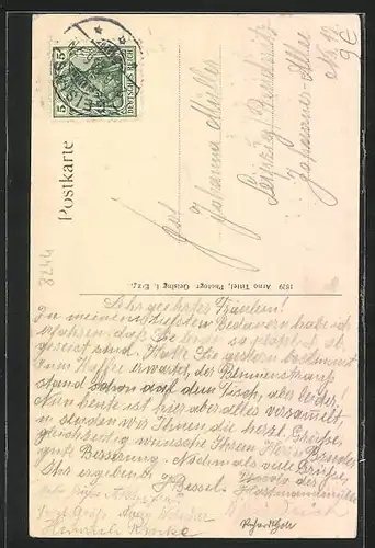 AK Hartmannmühle i. Erzg., Ortspartie mit Baum