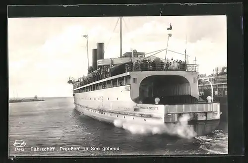 AK Fährschiff Preussen in See gehend