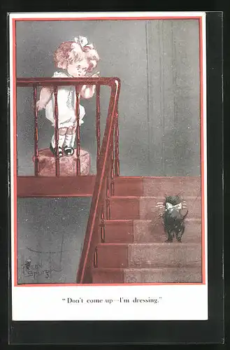 Künstler-AK Fred Spurgin: Don`t come up - I`m dressing