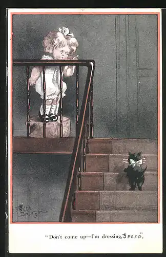 Künstler-AK Fred Spurgin: Don`t come up - I`m dressing