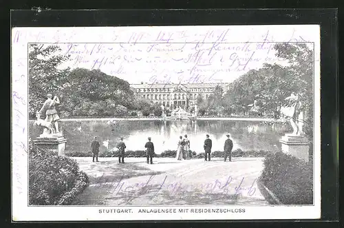 AK Stuttgart, Anlagensee mit Residenzschloss