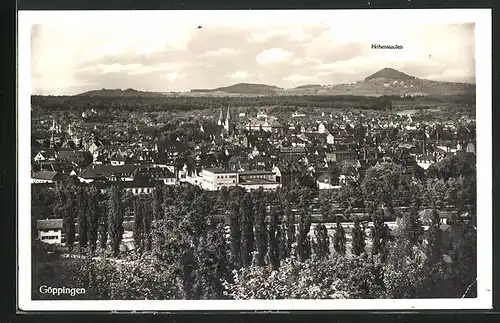 AK Göppingen, Totalansicht gegen Hohenstaufen