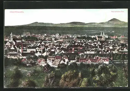 AK Göppingen, Panorama mit Hohenstaufen