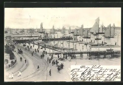 AK Kiel, Hafen mit Segelbooten