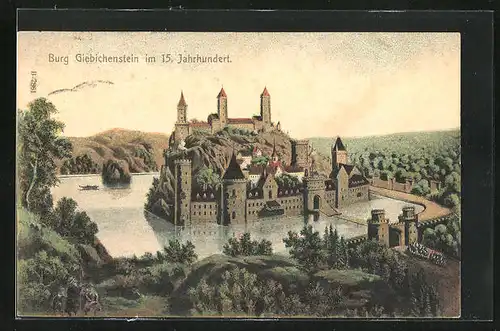 Künstler-AK Halle a. S., Burg Giebichenstein im 15. Jahrhundert