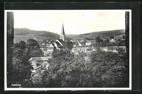 AK Kall /Eifel, Ortspartie mit Kirche