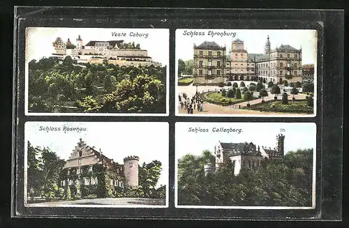 AK Coburg, Veste, Schloss Ehrenburg, Schloss Rosenau