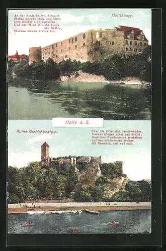 AK Halle a. S., Moritzburg, Ruine Giebichenstein