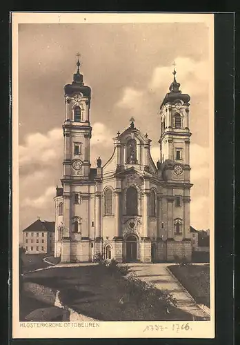 AK Ottobeuren, Klosterkirche mit Gartenanlage