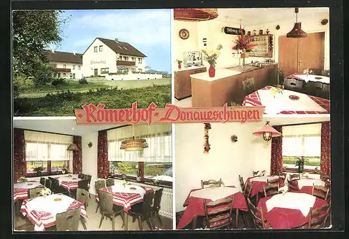 AK Donaueschingen, Gasthaus Römerhof mit Innenansicht