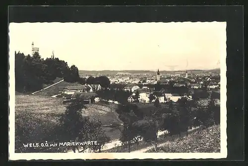 AK Wels, Panorama mit Marienwarte