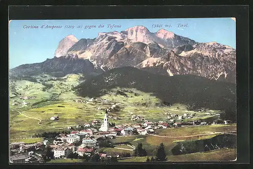 AK Cortina d` Ampezzo, Ortsansicht gegen die Tofana