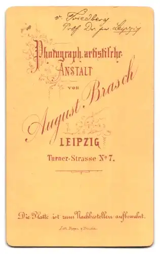 Fotografie Brasch, Leipzig, Turnerstr. 7, Prof. Dr. Jurist Albert von Friedberg, Dekan der Juristenfakultät Leipzig