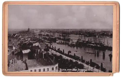 Fotografie Römmler & Jonas, Dresden, Ansicht Hamburg, Hafen-Panorama von der Seewarte gesehen