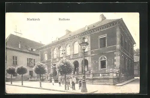 AK Markirch, Rathaus mit Vorplatz