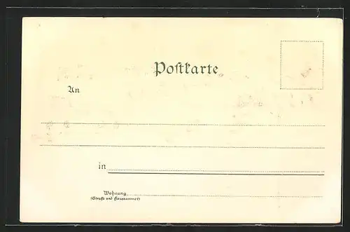 Lithographie Wiesbaden, Kurgarten von den Jahreszeiten, Kgl. Theater