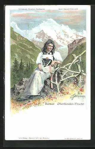 Künstler-AK C. Steinmann Nr. 2004: Berner Oberländer-Tracht