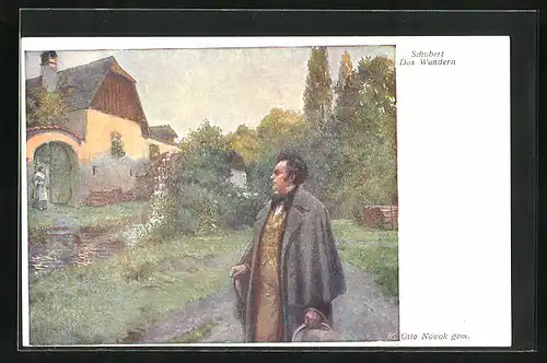 Künstler-AK sign. Schubert: Das Wandern