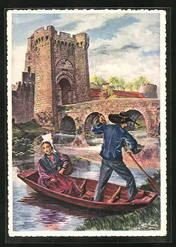 Künstler-AK Ludwig Hohlwein: Parthenay, La Tour Saint-Jacques