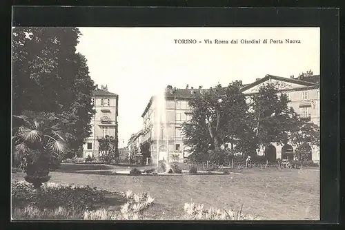 AK Torino, Via Roma dai Giardini di Porta Nuova