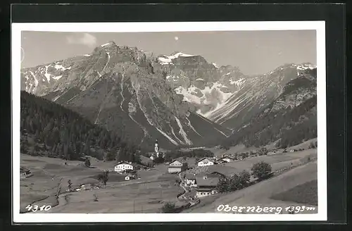 AK Obernberg, Gasthof Spörrs mit Bergkulisse