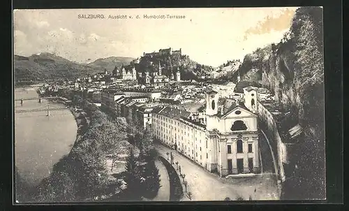 AK Salzburg, Aussicht von der Humboldt-Terrasse