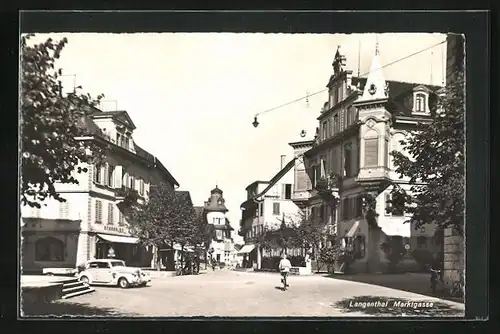 AK Langenthal, Strassenpartie an der Marktgasse
