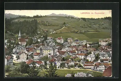 AK Langnau /Emmenthal, Ortsansicht aus der Vogelschau