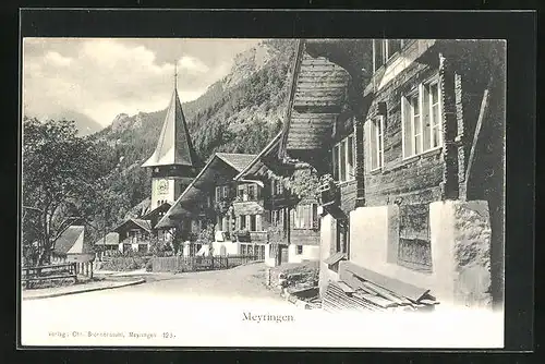 AK Meyringen, Strassenpartie mit Kirche