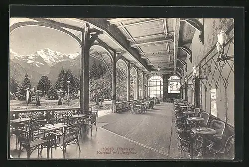 AK Interlaken, Kursaal mit Jungfrau