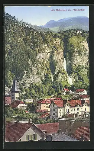 AK Meiringen, Teilansicht mit Alpbachfall