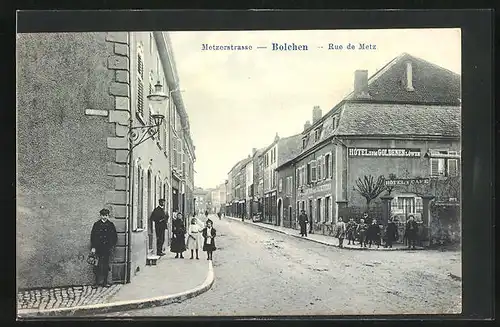 AK Bolchen, Hotel zum goldenen Löwen an der Metzerstrasse