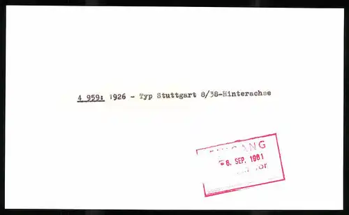 Archiv-Fotografie Auto Mercedes Benz 8 /38, Detail der Hinterachse