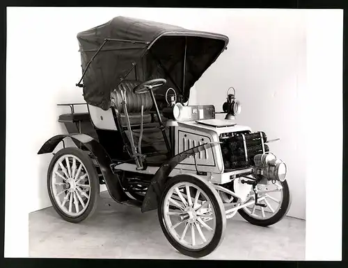 Archiv-Fotografie Auto Fiat 8HP, PKW mit Verdeck & Karbidlampe, Datenblatt beiliegend