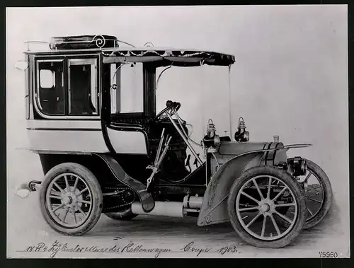 Archiv-Fotografie Auto Mercedes Kettenwagen Coupe 18 PS von 1903