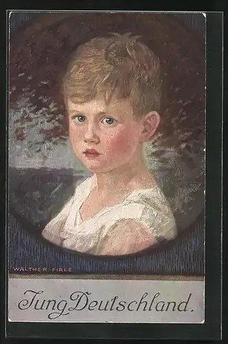 Künstler-AK sign. Walther Firle: Jung Deutschland, Blonder Knabe