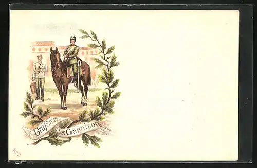 Lithographie Soldat vom Kavallerie-Regt. No. 2