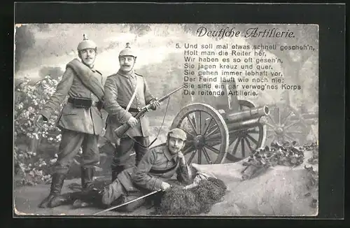 AK Soldaten der Deutschen Artillerie