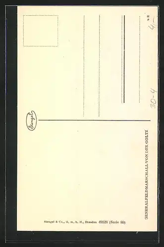 Künstler-AK Heerführer Generalfeldmarschall von der Goltz