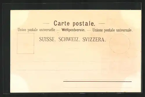 Lithographie Interlaken, Höheweg beim Kursaal