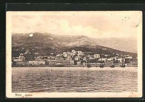 AK Jalta /Krim, Küste des Ortes vom Wasser aus