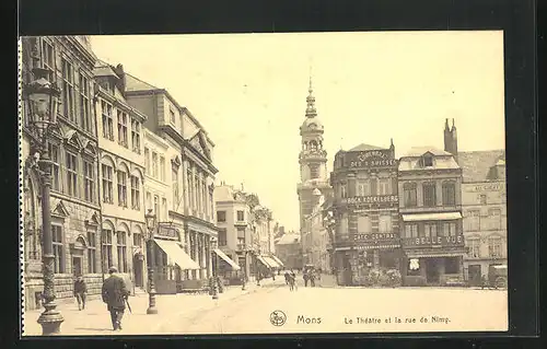 AK Mons, Cafe Central, Le Theatre et la rue de Nimy