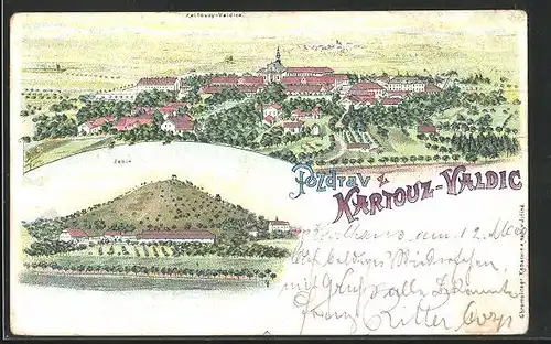Lithographie Kartouzi-Validce, Panorama, Zebin