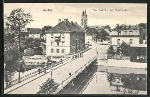 AK Weiden, Naabbrücke mit Schlörplatz