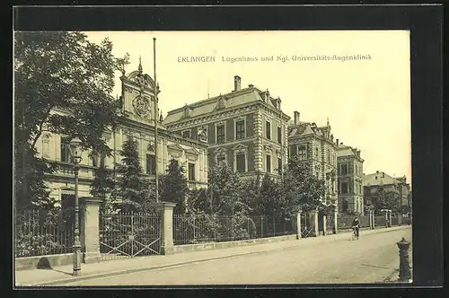 AK Erlangen, Logenhaus der Freimaurer und Kgl. Universitäts-Augenklinik