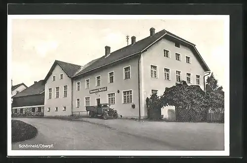 AK Schönhaid / Oberpf., Brauerei u. Gasthof Schiml mit kleinem LKW