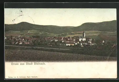 AK Stadt Steinach, Panorama mit Kirche