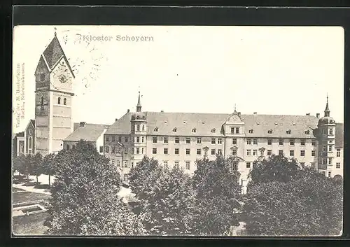 AK Scheyern, Kloster mit Uhrenturm
