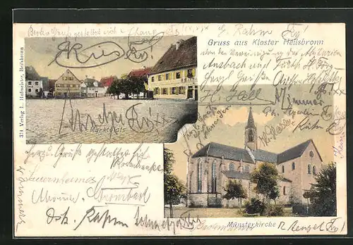 AK Heilsbronn, Münsterkirche des Klosters, Marktplatz