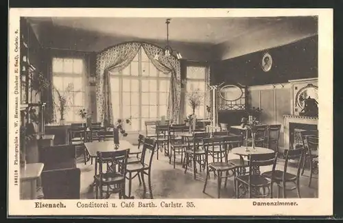 AK Eisenach, Damenzimmer in der Conditorei und Cafe Barth an der Carlstrasse 35